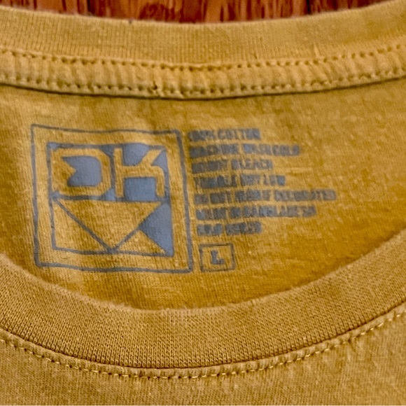 DIKOTOMY Mens Large Alien Eye Plant Monster Mustard Yellow DK Streetwear Shirt - Picture 7 of 7